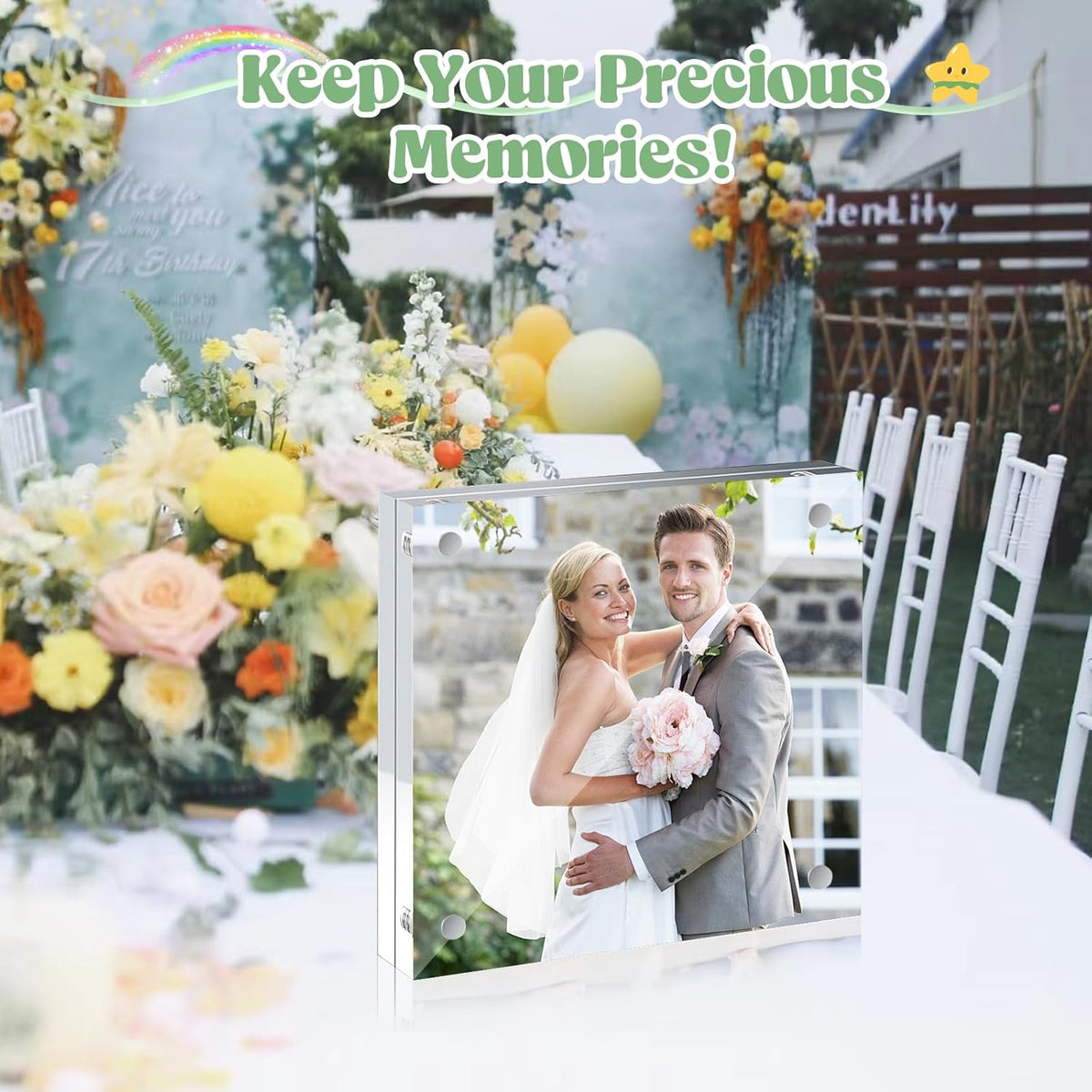 24 Pcs 4x4 Acrylic Picture Frames, Clear Picture Frames Frameless Magnetic Picture Frame Double