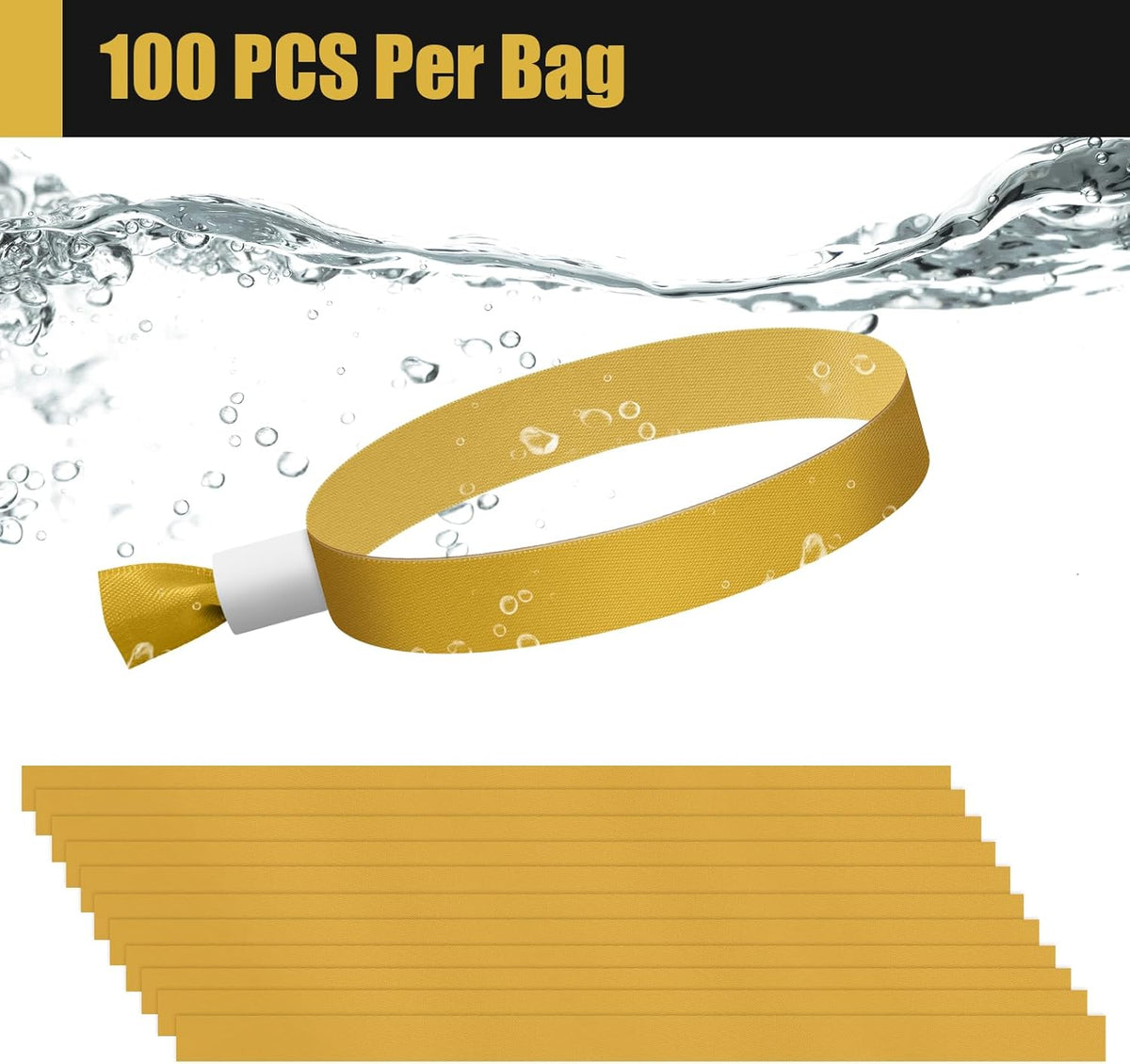 Green-Power America 100 Pcs Cloth Event Wristbands, Event Wristbands, Colored Wrist Bands for