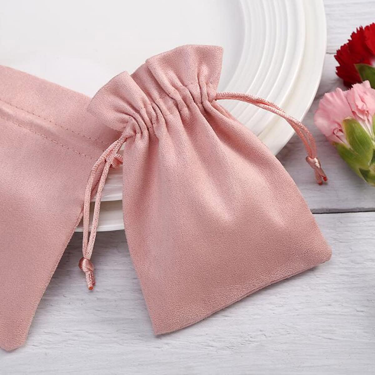 30 Pcs Pink Velvet Drawstring Bags Jewelry Pouches Jewelry Gift Bags Pouches Wedding Favors,3.1x3.9