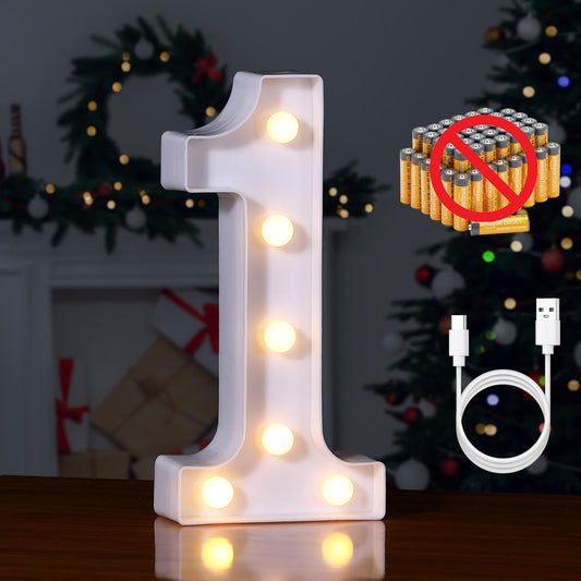 Foaky Rechargeable LED Letter Lights Sign Marquee Light Up Letters Sign for Night Light