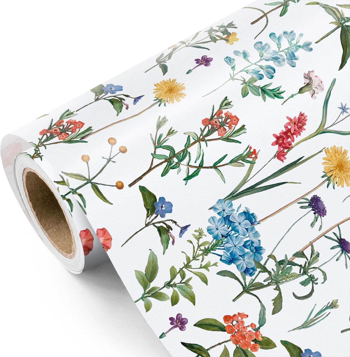 WRAPAHOLIC Floral Wrapping Paper Roll - Mini Roll - 17 Inch x 33 Feet - Wildflower Wrapping Paper