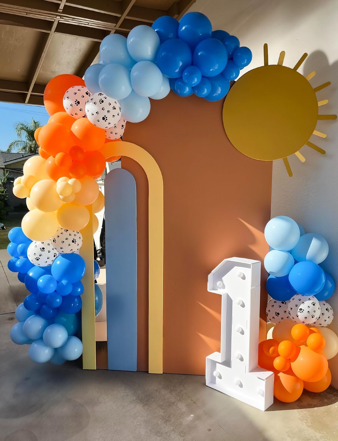 Blue and Orange Balloons – 12 Inch Blue Orange Balloons Set Thick Nude Balloon Shiny Confetti Latex