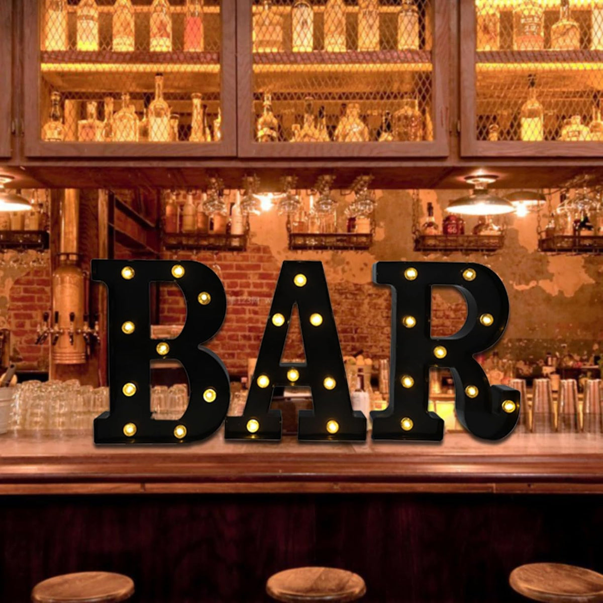 Led Marquee Letters, 8.58 Inch Black Light Up Letters, Small Led Letter Lights, Battery Powered