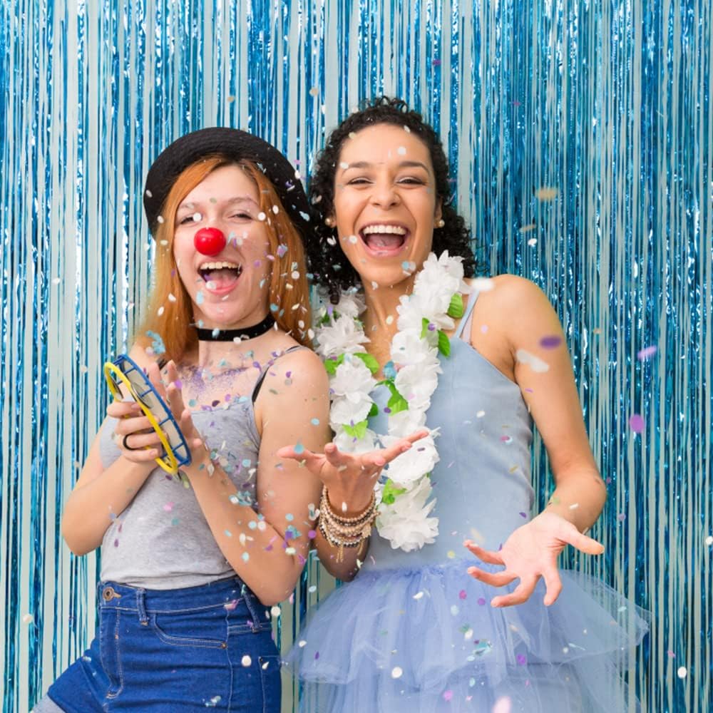 20 Pack Blue Backdrop Curtain Tinsel Streamers Ocean Themed Decor Birthday Party Decorations Foil