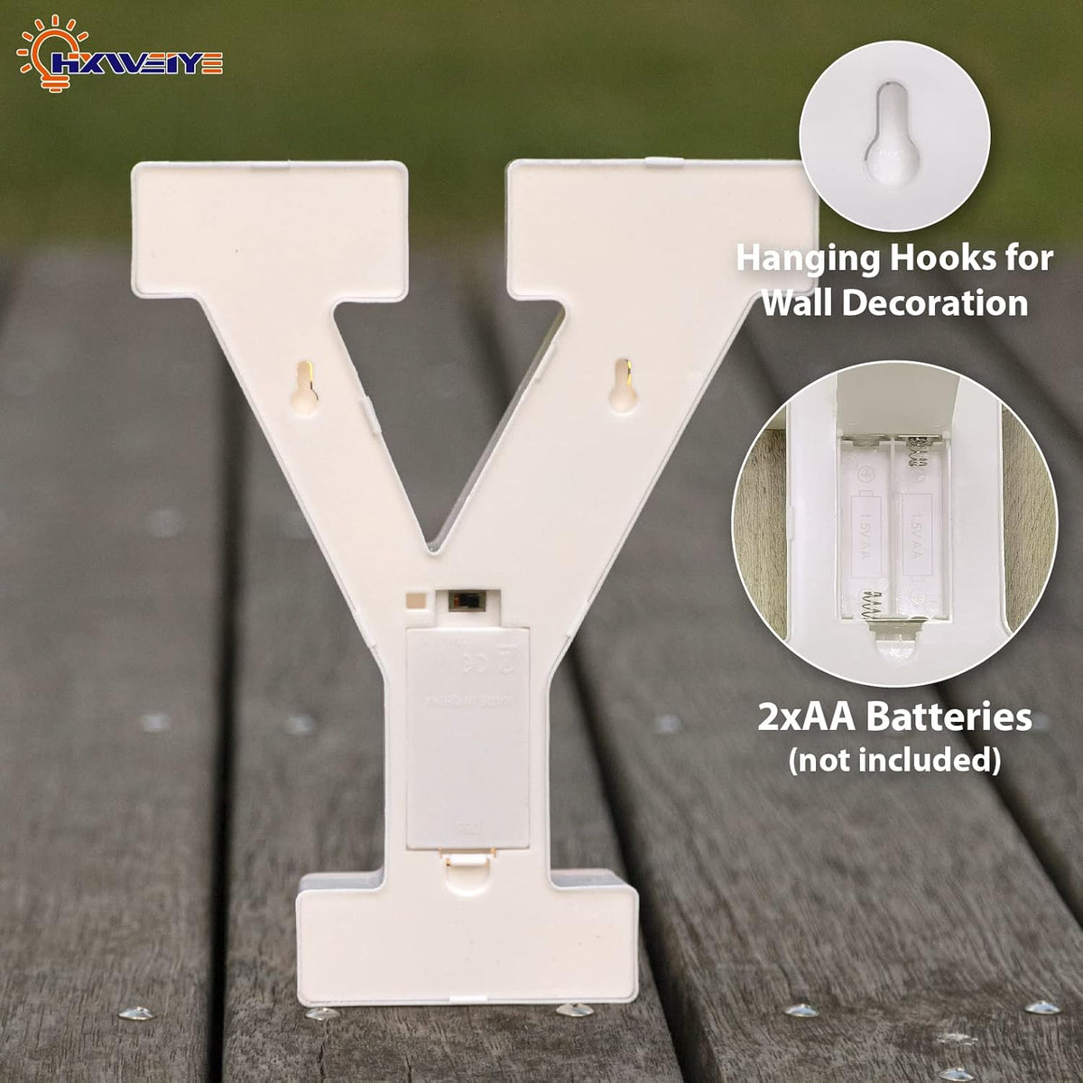 LED Marquee Letters Lights Sign Y, HXWEIYE Led Letter Lights 26 Alphabet, Light Up Number 0-9