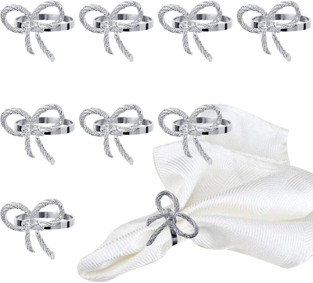 Pack of 18 Napkin Rings Alloy Hollow Out Flower Napkin Holder Dinning Table Napkin Ring for Dinner