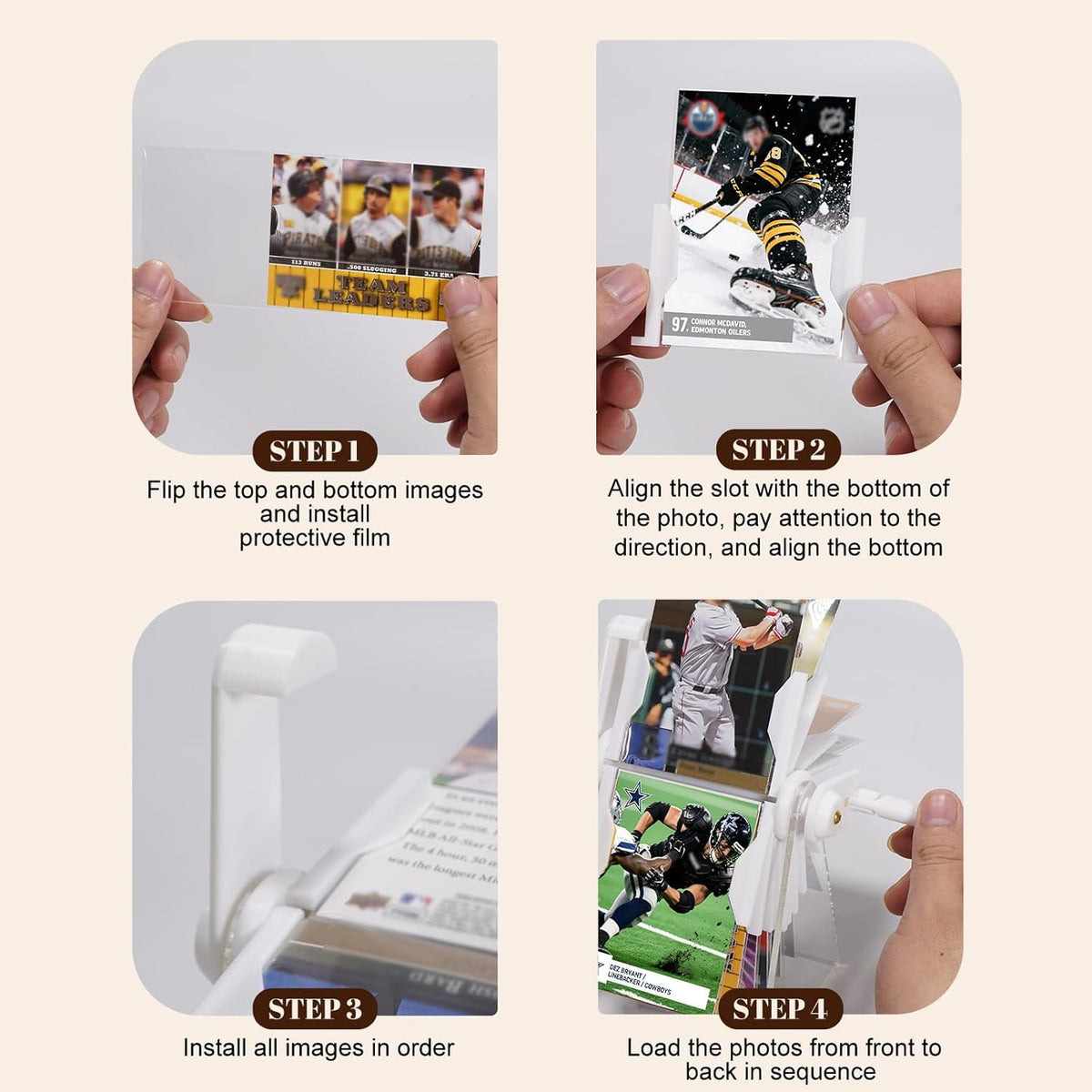 24-Slot Card Flip Book Display Stand,Trading Card Holder with Clear Protector for Gaming Cards