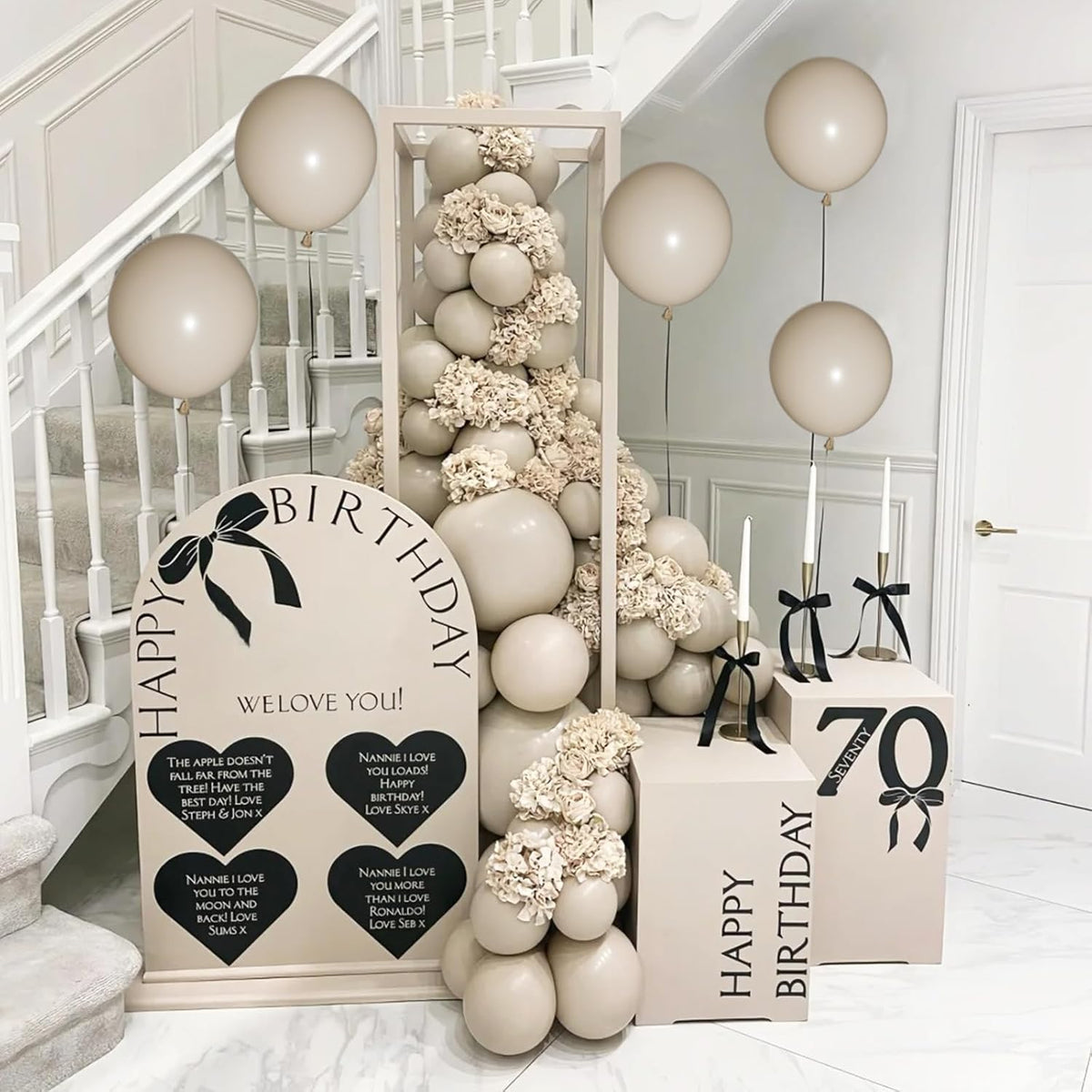 110pcs Sand White Balloon 12 inch, Sand white Latex Balloons for Birthday Party Baby Shower