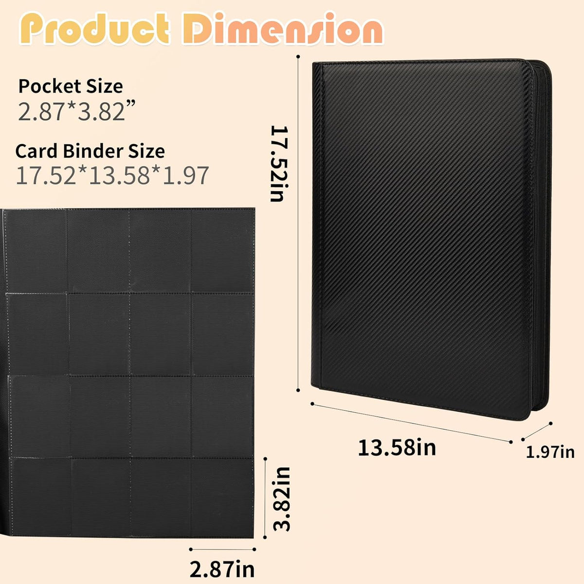 Premium 1000+ Pockets Trading Card Binder, 16-Pocket Ringless Side-Loading Album for TCG, MTG