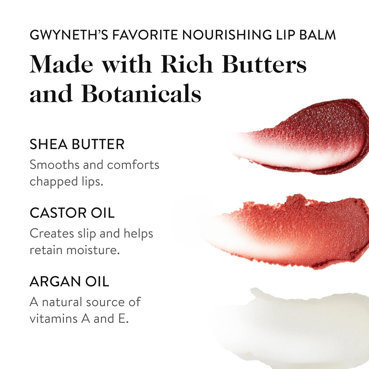 goop Beauty Lip Balm Trio | Clean Moisturizer for Chapped, Cracked & Dry Lips | Clear, Garnet, &