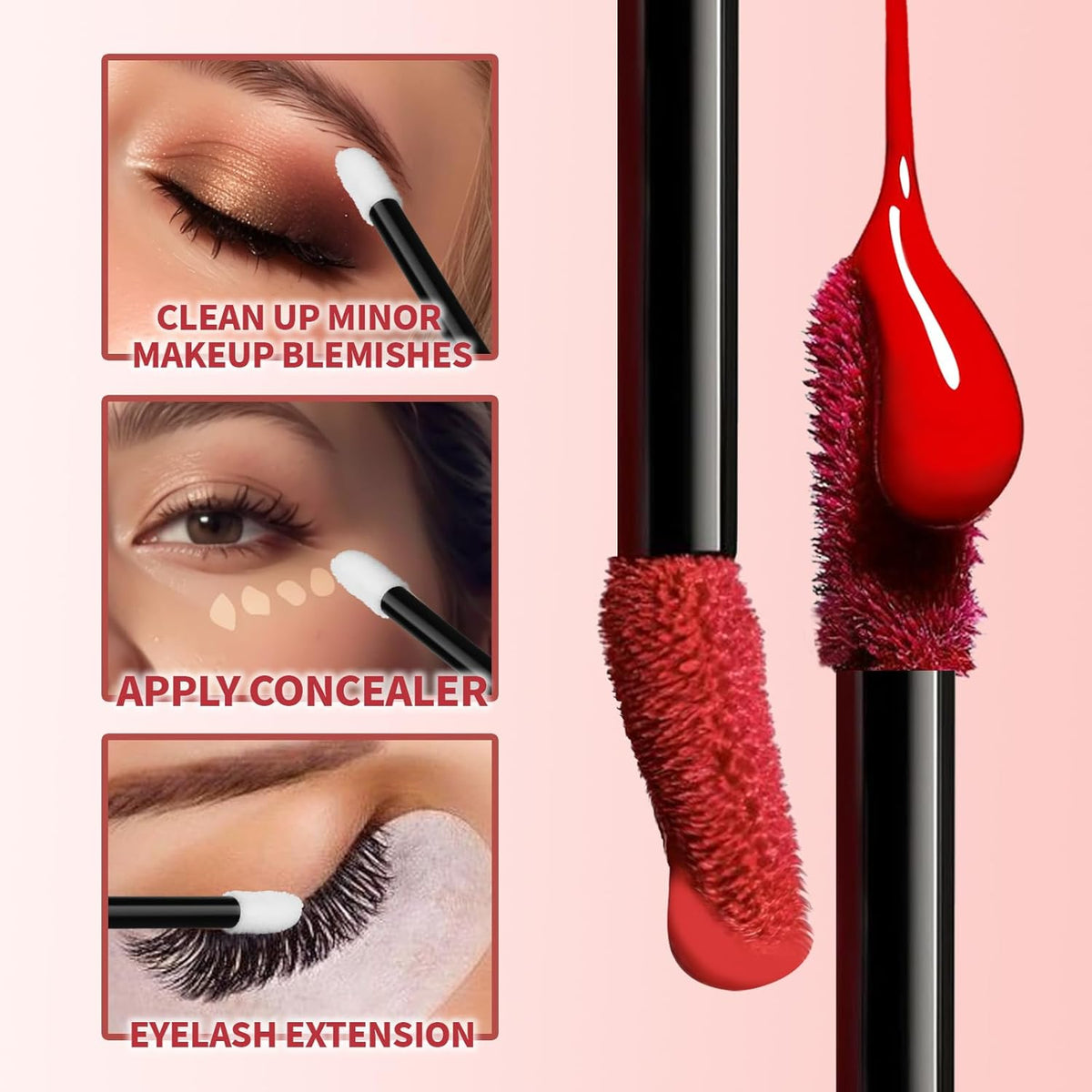 Teenitor Mascara Wands, Disposable Mascara Wand 200pcs, Lip Applicators Disposable Mascara Makeup