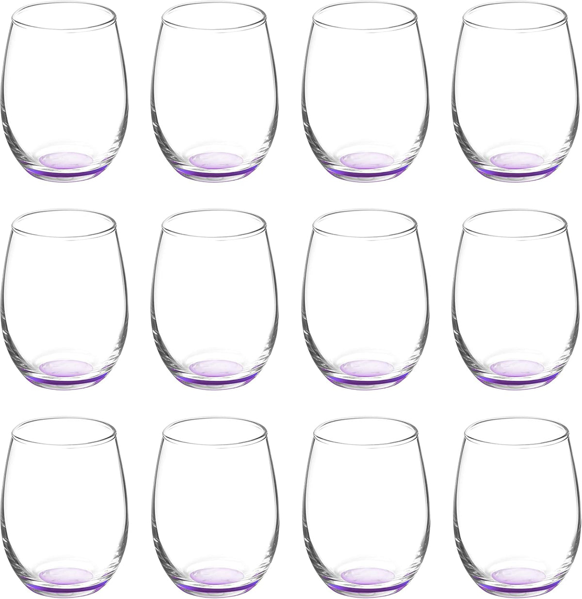 DISCOUNT PROMOS Stemless Wine Glasses by ARC 5.5 oz. Set of 12, Bulk Pack - Perfect for Hotel, Bar