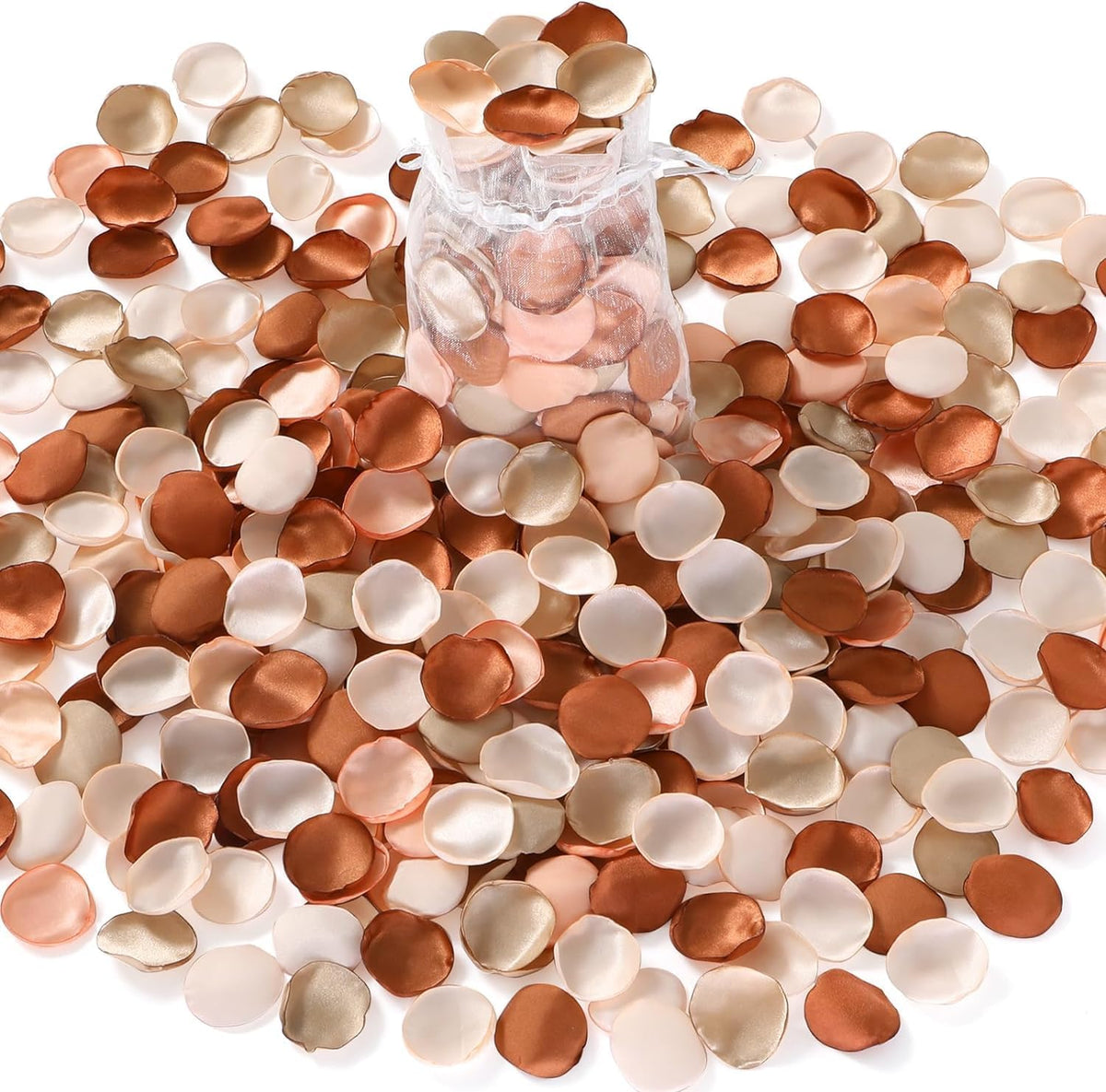 Alecono 𝟲𝟬𝟬𝙋𝙘𝙨 Silk Rose Petals, Faux Rose Petals Orange Rose Petals for Wedding Proposal
