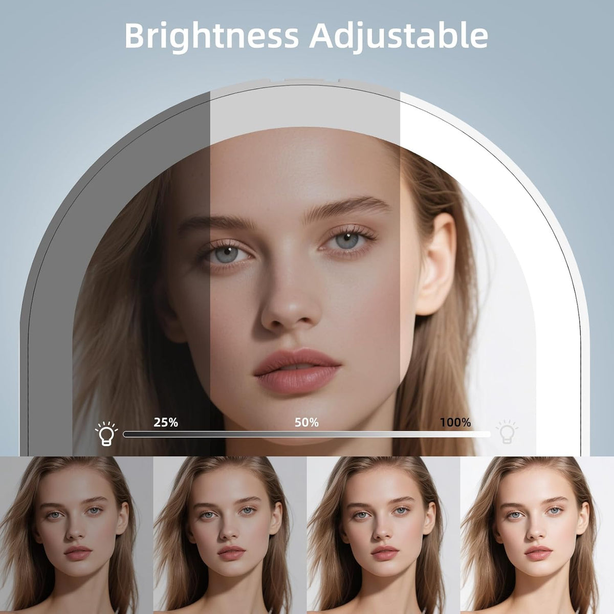 FUNTOUCH Rechargeable Travel Makeup Mirror with Lights,Portable Lighted Compact Mirror with Small