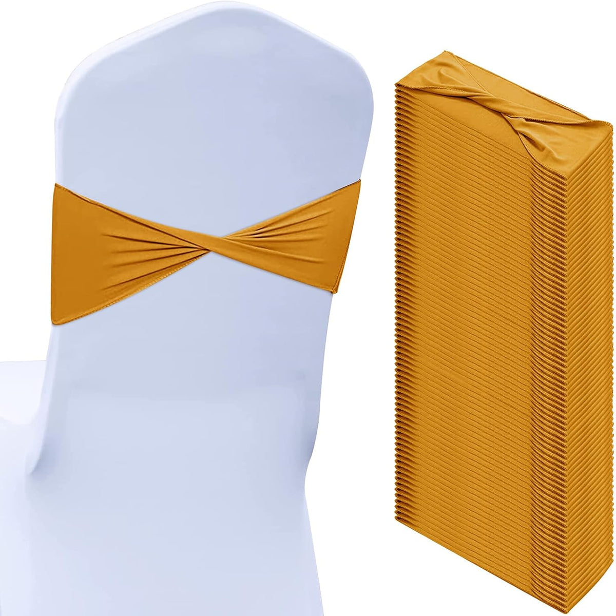 Kinlop 50 Pcs Spandex Chair Sashes Bows Chair BB0C3V65Z6Tands Slider Sashes for Covers Elastic