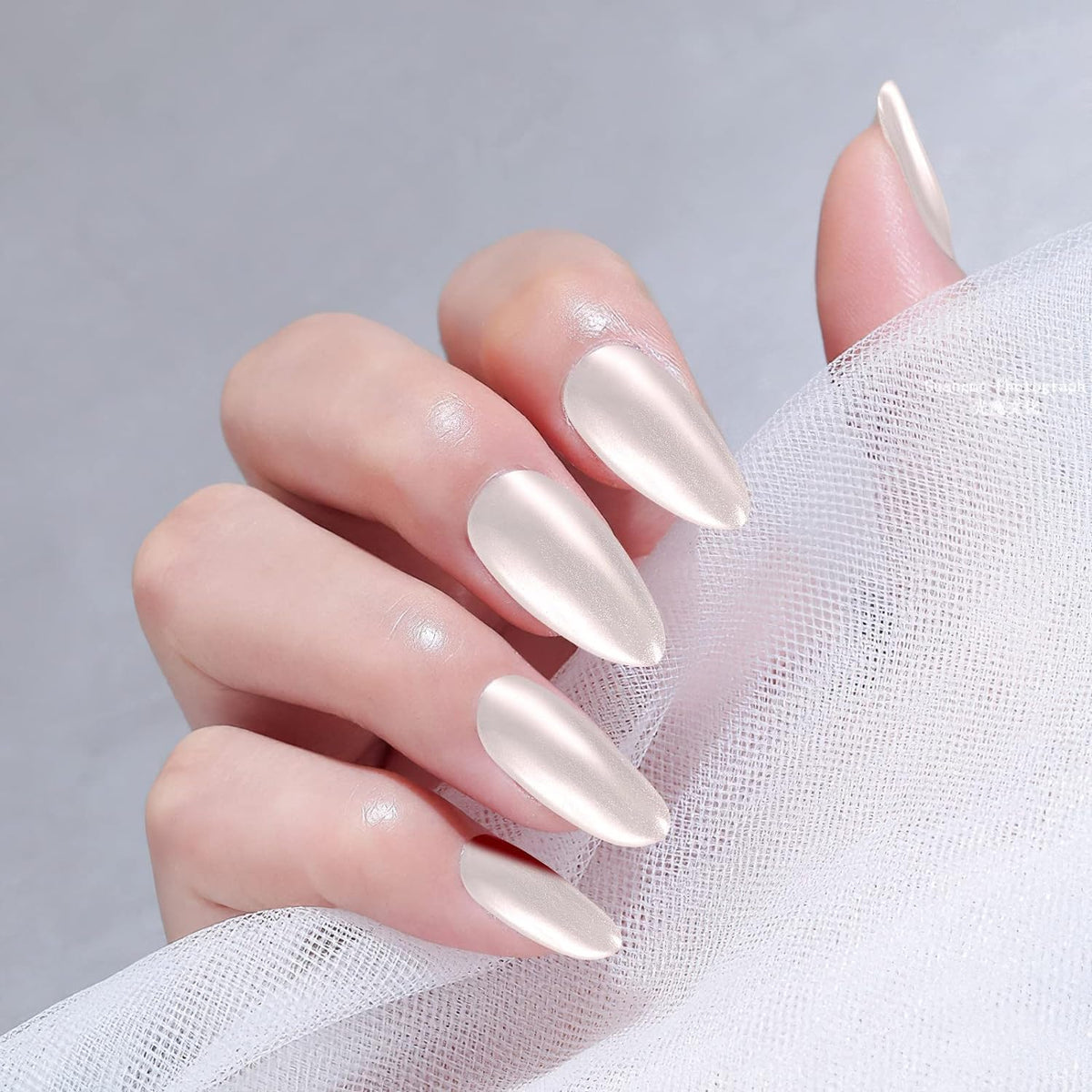 Artdone 2PCS White Pearl Chrome Nail Powder,Iridescent Aurora Powder Metallic Mirror Effect Pigment