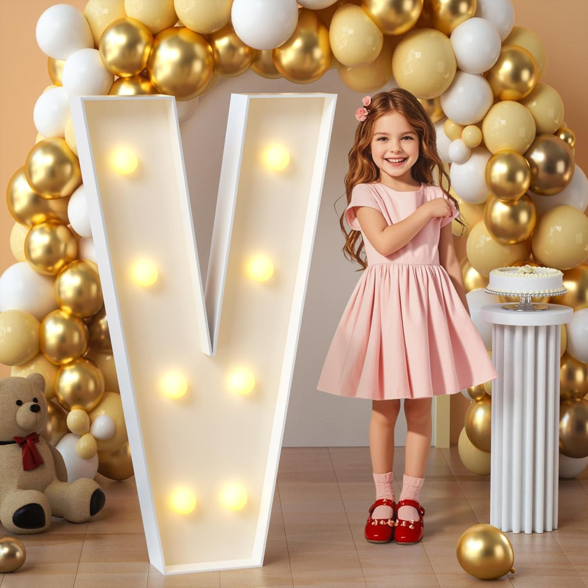 imprsv Marquee Light Up Letters, 3FT Mosaic Letters with Light for Baby Shower Graduation Party