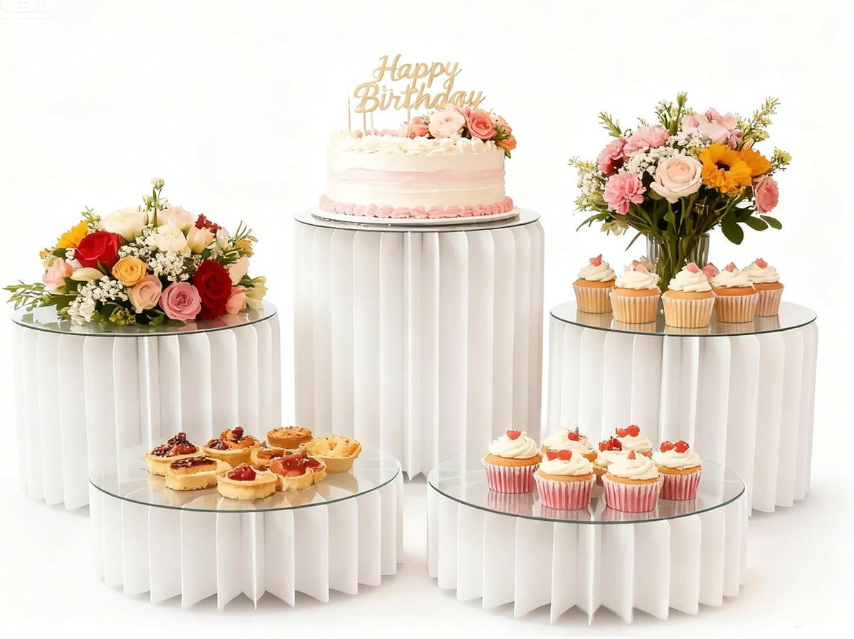 5 Pcs Buffet Risers Food Display Risers for Party Buffet Table, Dessert Table Display Set Cake and