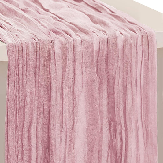 1 Pack Dusty Pink Cheesecloth Table Runner 35x120 Inch 10Ft Rustic Gauze Cheese Cloth Table Runner