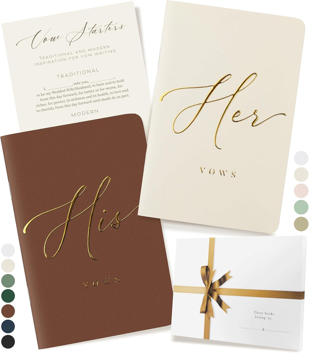 ARTESORI Wedding Vow Books His & Hers - Wedding Registry Gifts Ideas for Bride & Groom, Vow Books