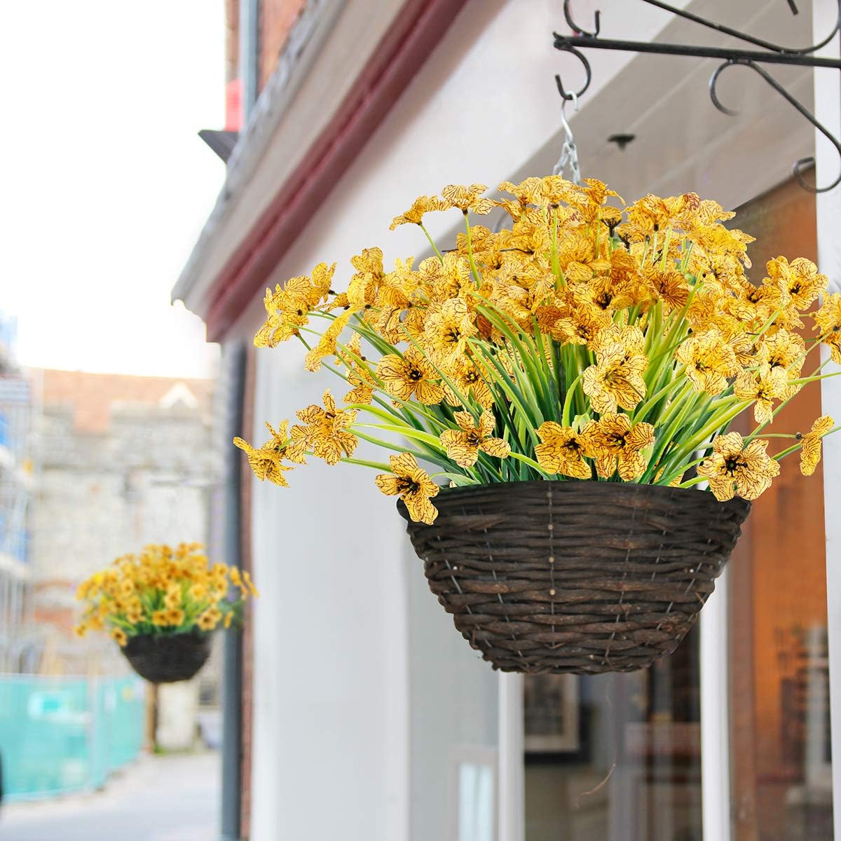 30 Bundles Artificial Flowers Outdoor UV Resistant Fake Flowers No Fade Faux Plastic Plants Garden