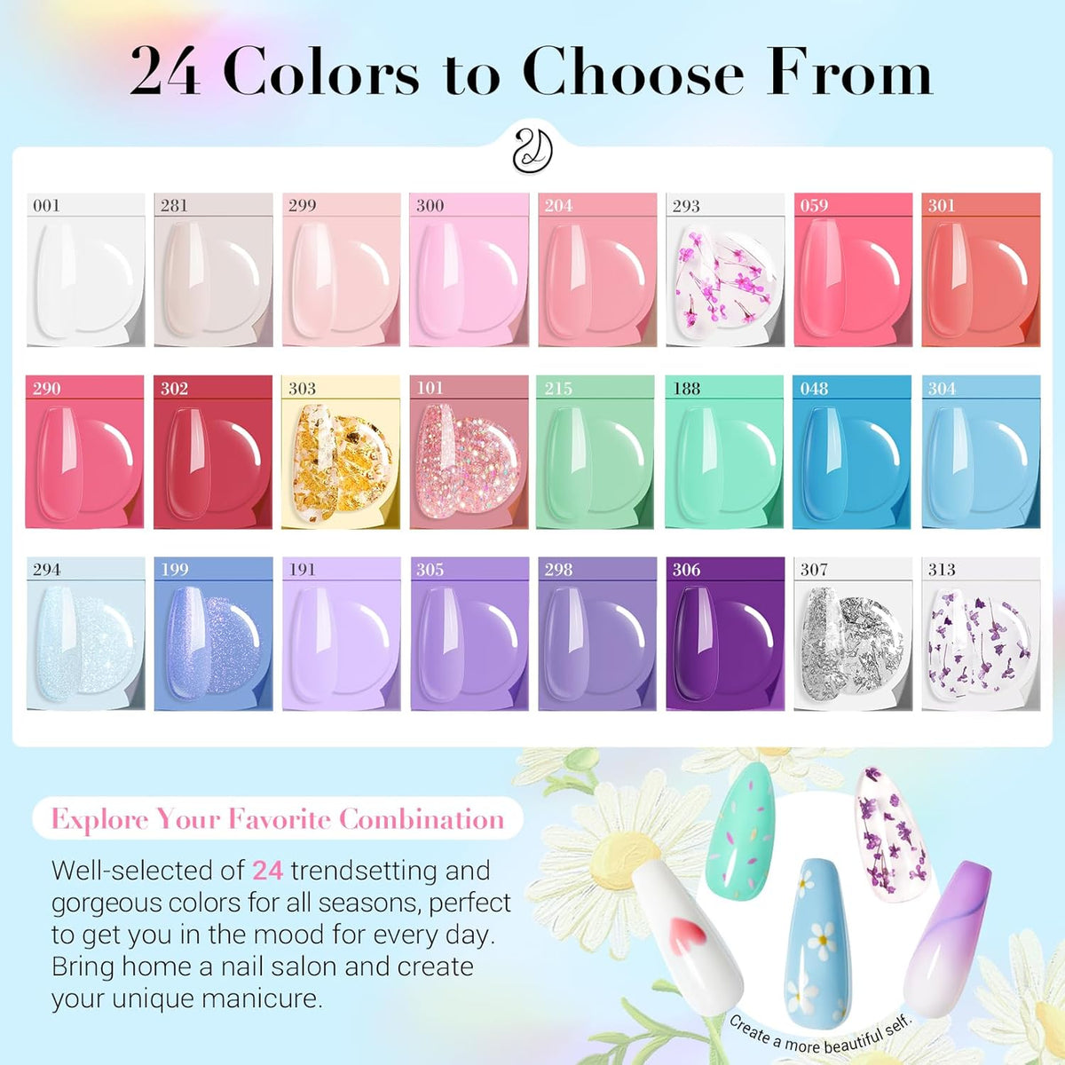 AZUREBEAUTY Dip Powder Nail Kit with Electric Nail Drill 24 Colors Pink Pastel Blue Purple Nails