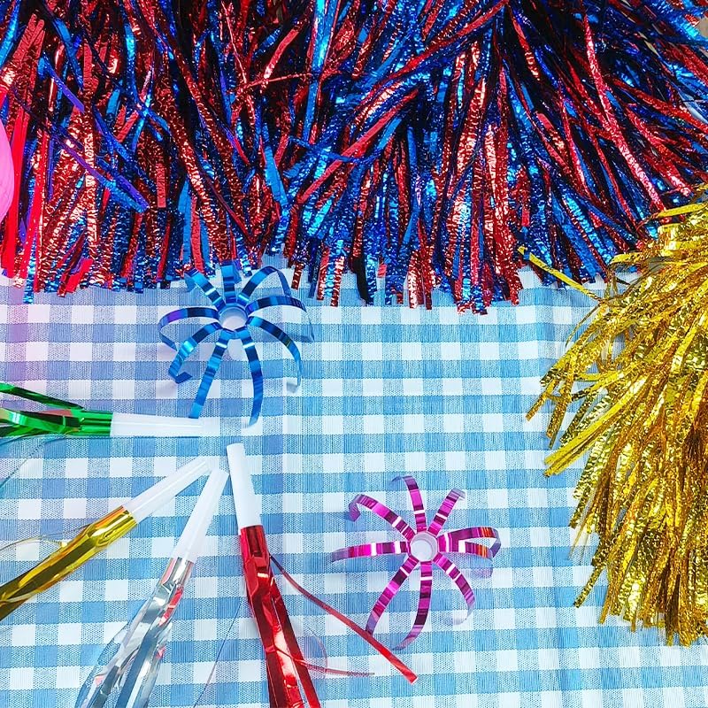 Lovecheer 24/60PCS Glitter Noise Makers Metallic Fringed Party Blowers for Adults Birthday Wedding