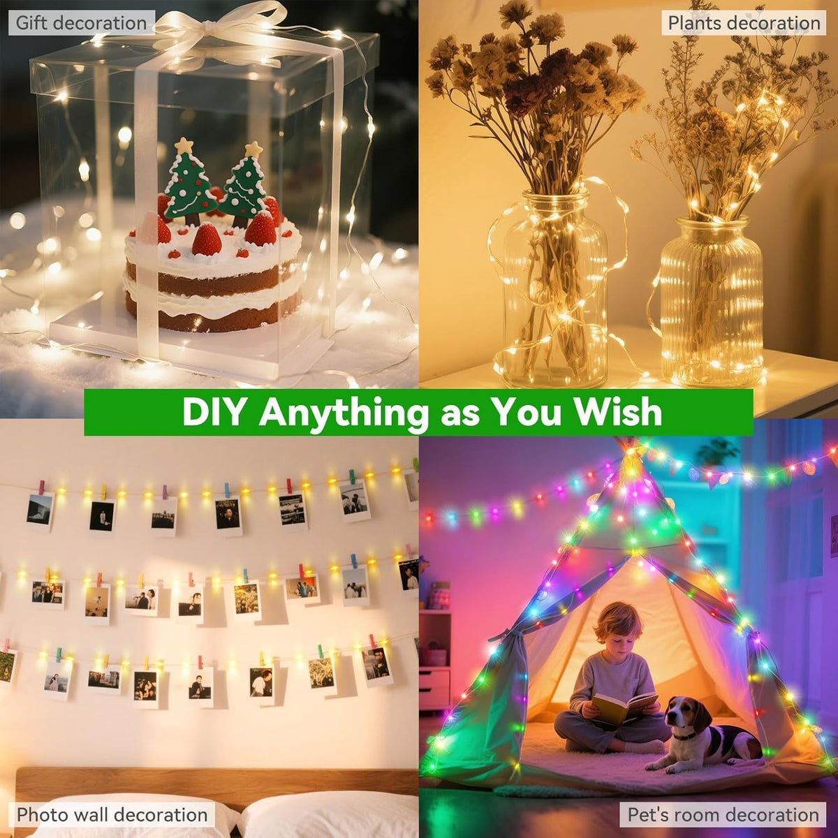 400 LED Christmas Fairy Lights Color Changing, 131 FT 35 Colors String Lights with Remote Silver