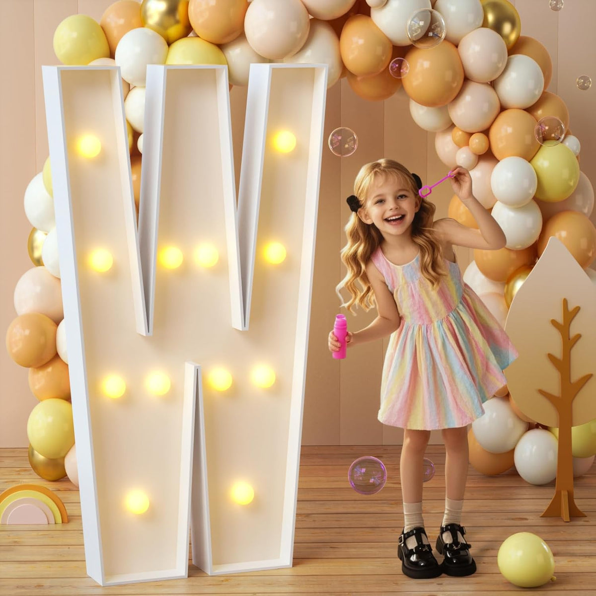 imprsv Marquee Light Up Letters, 4FT Mosaic Letters with Light for Baby Shower Graduation Party