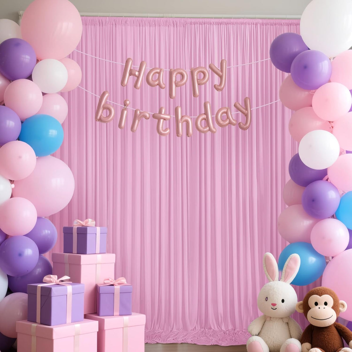 40x10ft Backdrop Curtains for Parties, 8 Panels 5x10ft Curtains Photography Drapes Rod Pocket