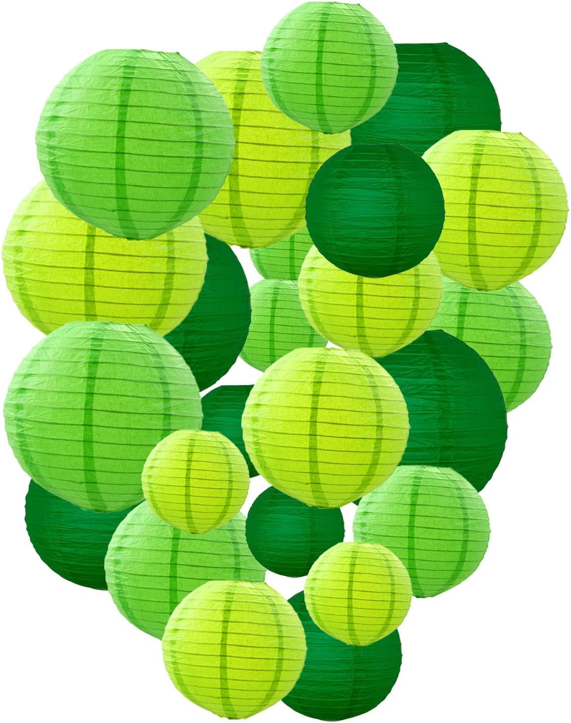 Green Paper Lanterns Decorative, Chinese/Japanese Hanging Round Paper Lanterns Decorations for