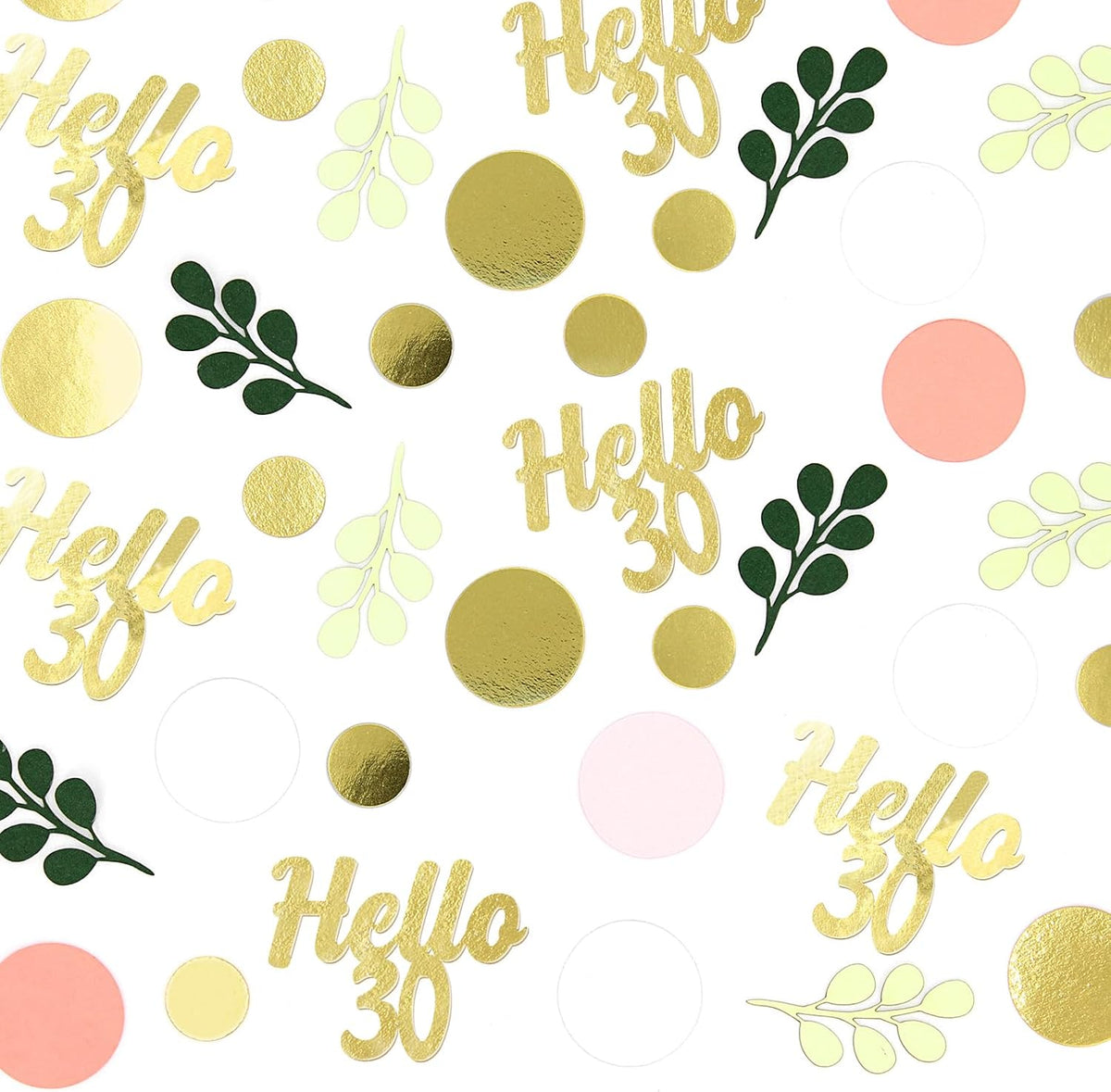300PC 30TH Birthday Confetti for Table Pink and Sage Green Happy 30TH Birthday Decorations for Her