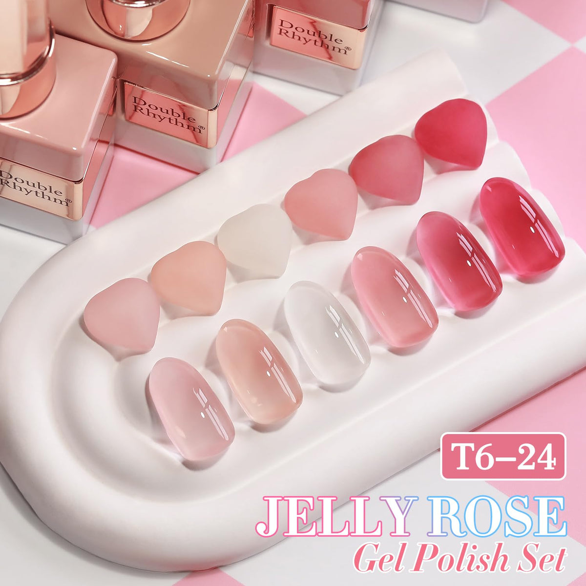 Double Rhythm 6 Pcs 15 ML Gel Polish Set Same Color Same Bottle Soak Off Gel Polish Kit Nail Art
