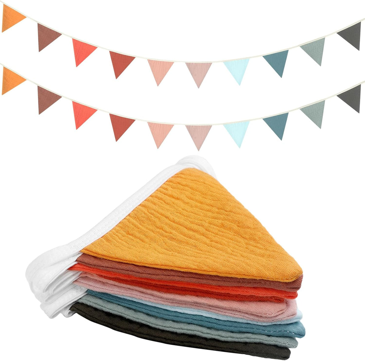 Oudain 15.5 ft Pennant Banner Flags, 2 Pcs Nursery Garland Triangle Bunting Flag Baby Banner for