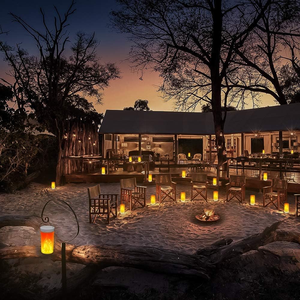 LED Flame Light, Flame lamp Candles Fire Lanterns Outdoor Hanging Lamps,USB Rechargeable Waterproof