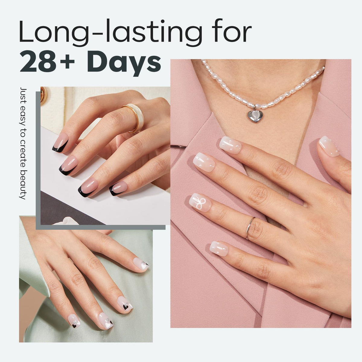modelones Extra Short Square Nail Tips, Pre-shaped Soft Gel Tips Fake Nails False Acrylic Clear