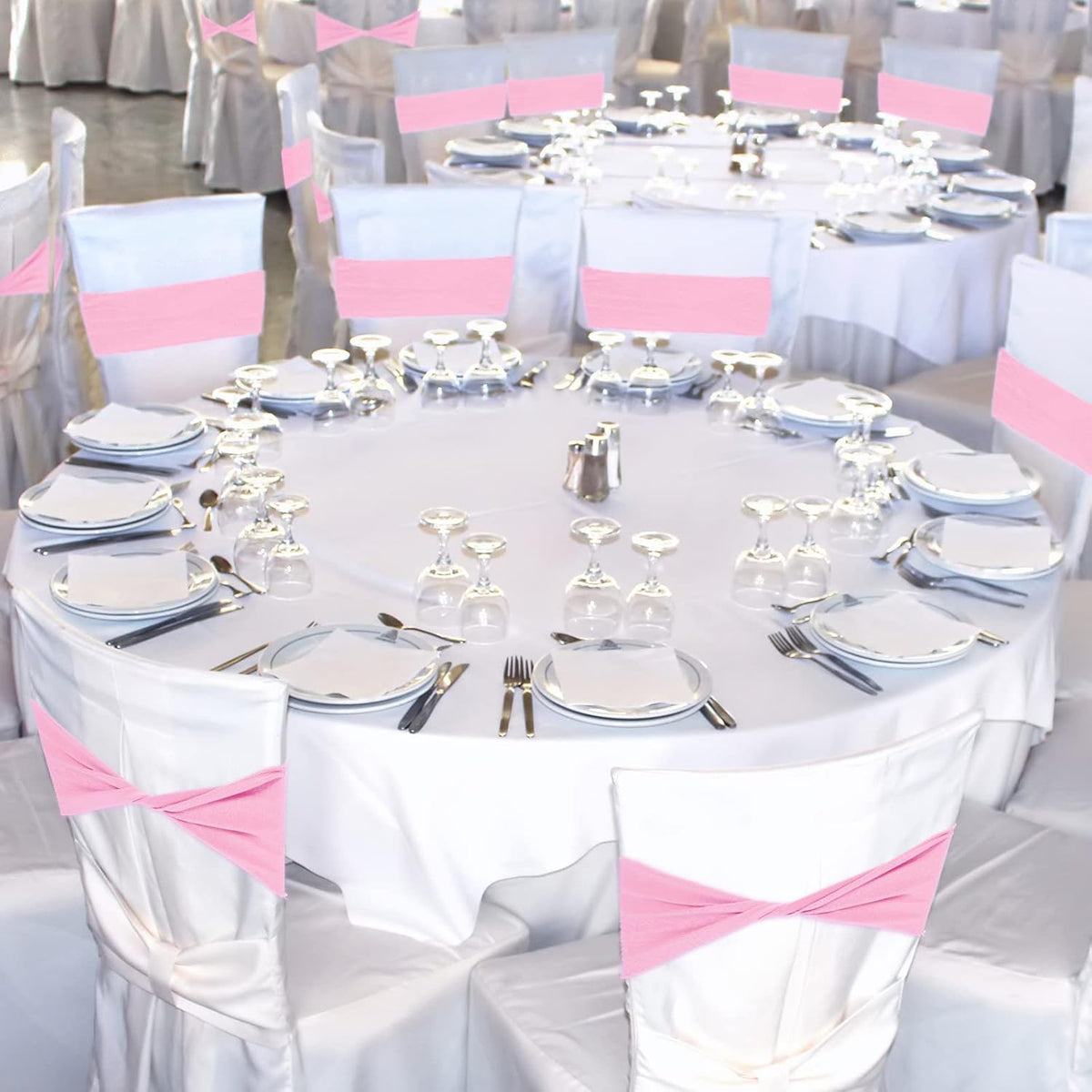 Kinlop 50 Pcs Spandex Chair Sashes Bows Chair BanB0C3V1RSWZds Slider Sashes for Covers Elastic