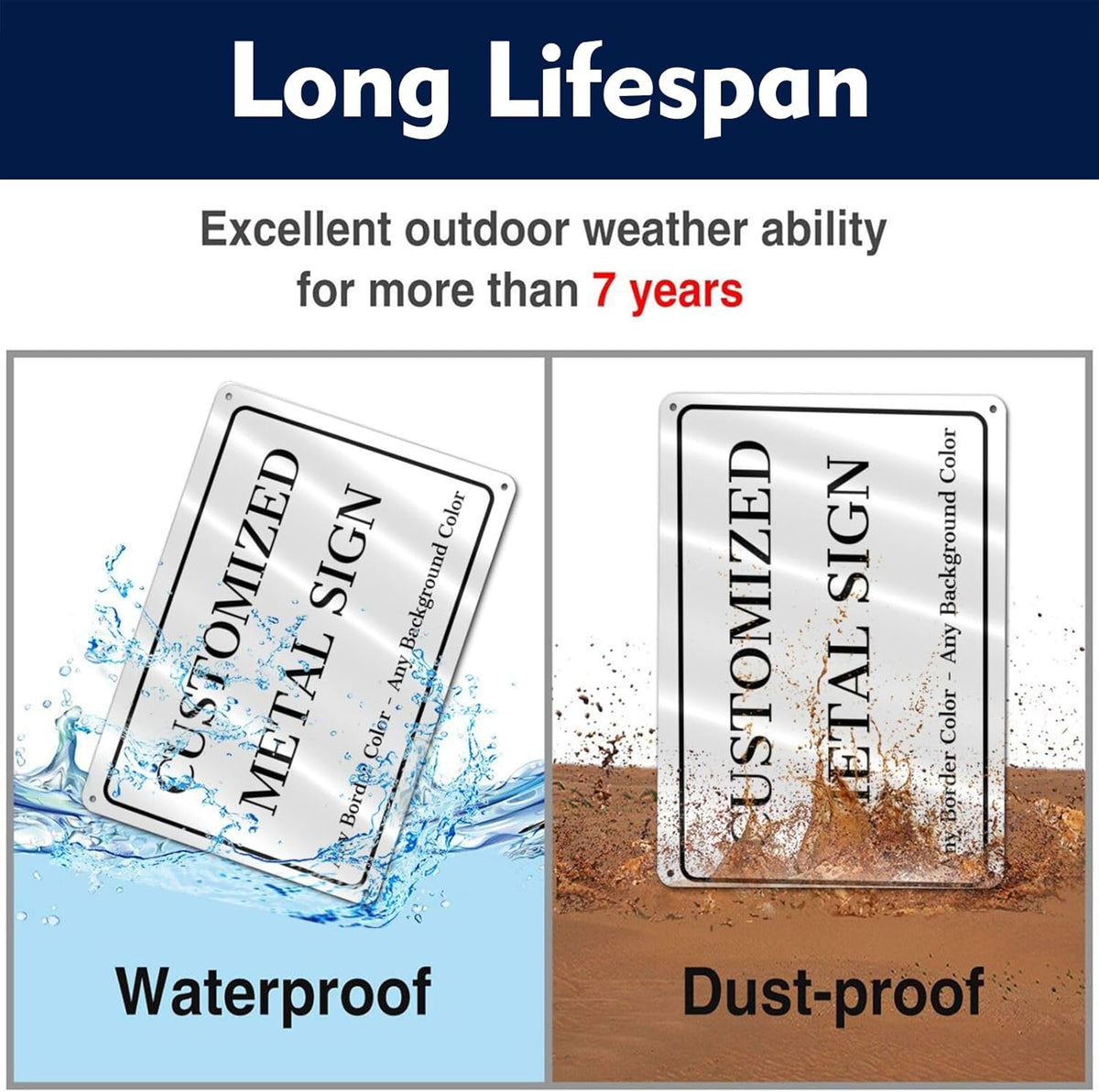 Custom Signs Outdoor Metal - 12 x 8 Personalized Aluminum Rust-Proof Entrance Garden Hazard