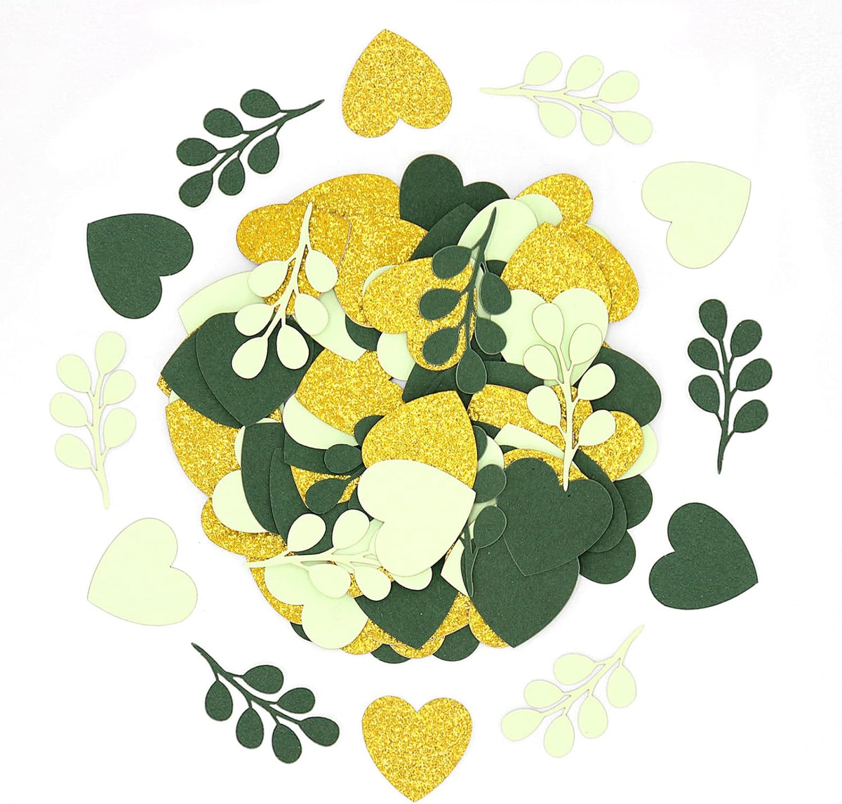 200PC Sage Green Heart Confetti for Wedding Baby Shower Engagement Birthday Bachelorette Party
