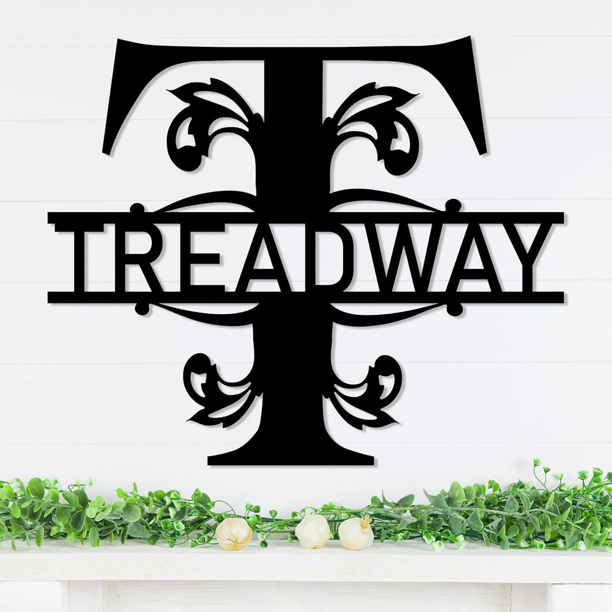 Personalized Metal Name Signs, Split Letter Monogram Wall Decor, Custom Last Name Sign, Family Name