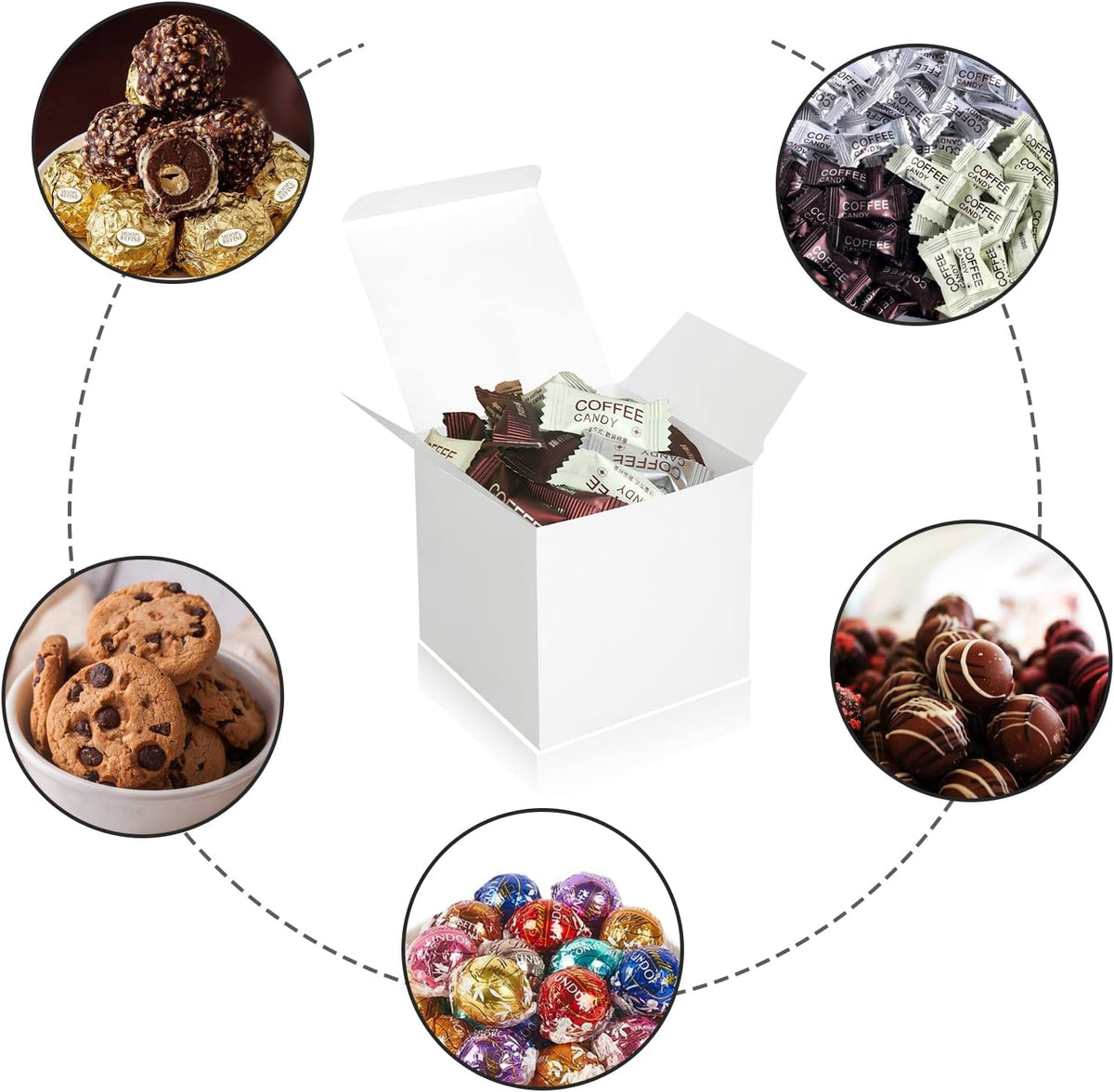 100 Pack Small Gift Boxes, 2x2x2 Inches Favor Boxes White Paper Gift Boxes with Lids for Presents