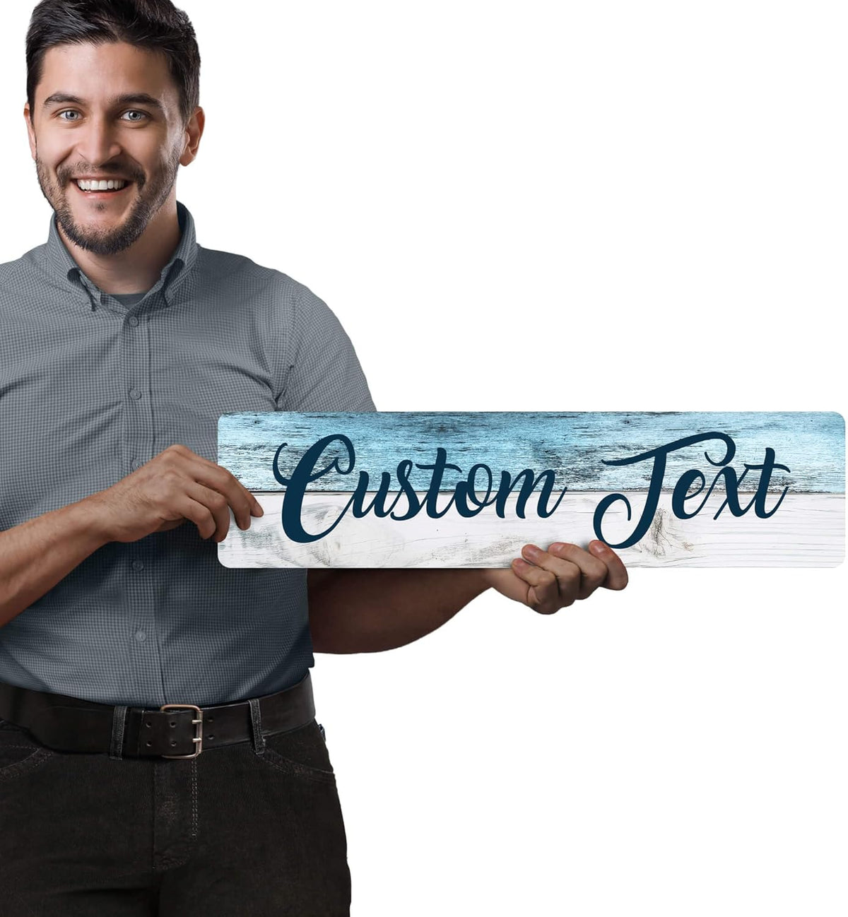 Custom Sign, Custom Street Sign, 11 Font Colors, 13 Font Styles, 4 Hole Options, 22 Sizes, 6x24