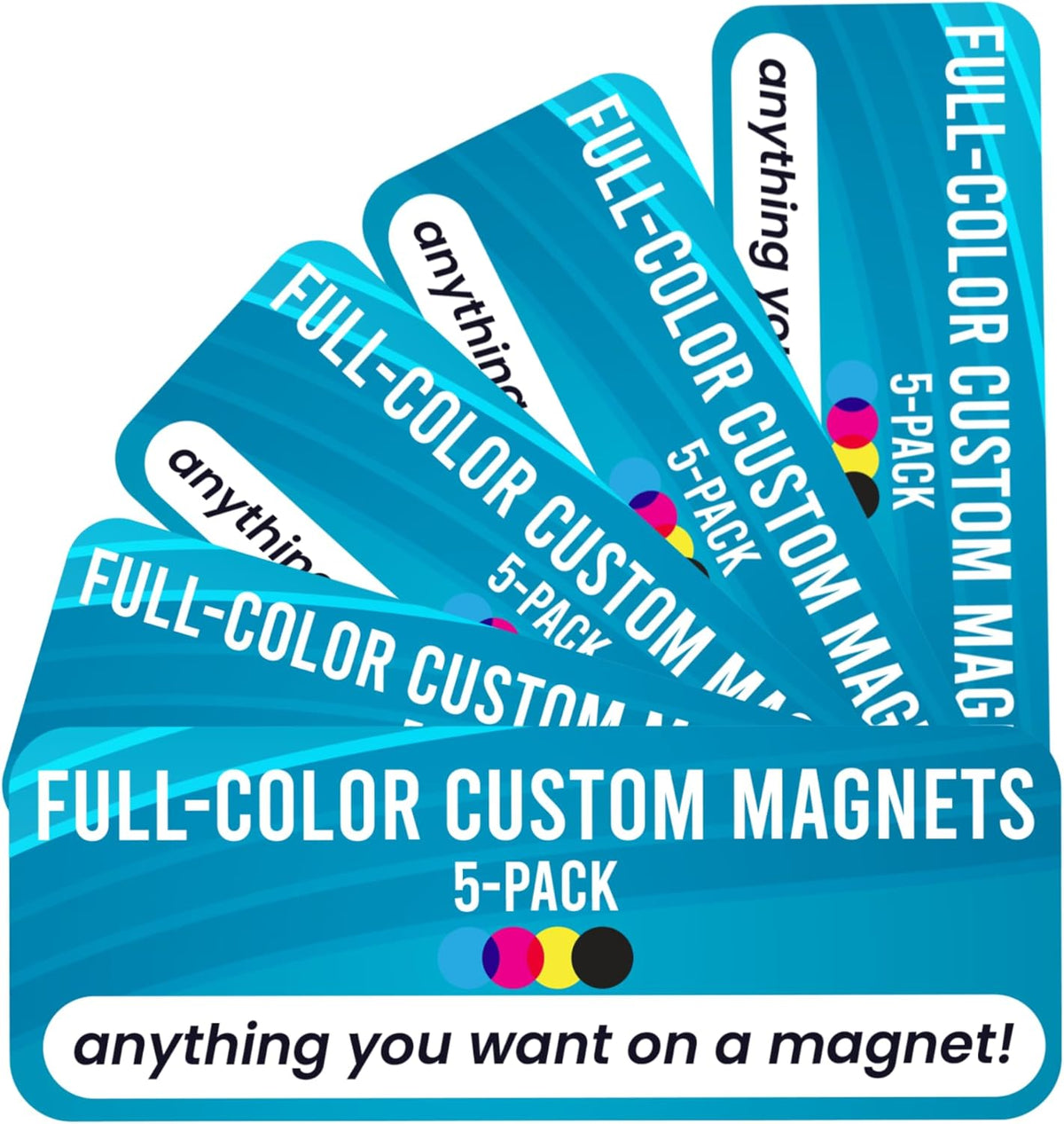 Magnet Me Up Custom 10x3 Inch Rectangle Magnet, 5 Pack, Customizable for Businesses, Personal Use
