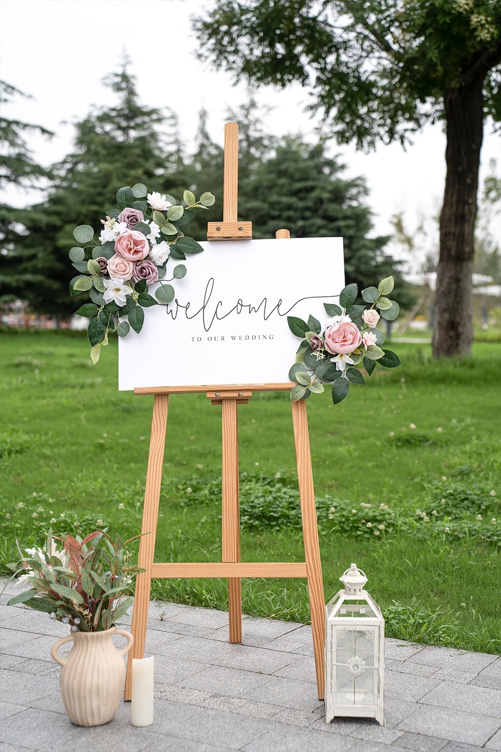 WEIERYUE(Pack of 2 Artificial Flowers Decorations,Artificial Arch Backdrop Garlandfor Ceremony