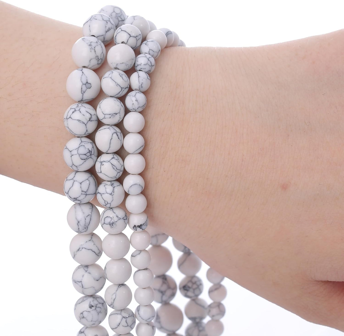 Natural White Turquoise Stone Beads Gemstone Round Crystal Energy Jade Beads Stone Beads for