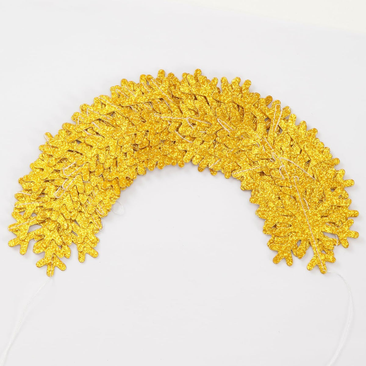 Snowflake-Snow Gold Christmas Party-Decoration Garland - 52ft Winter Wonderland Frozen Ornaments