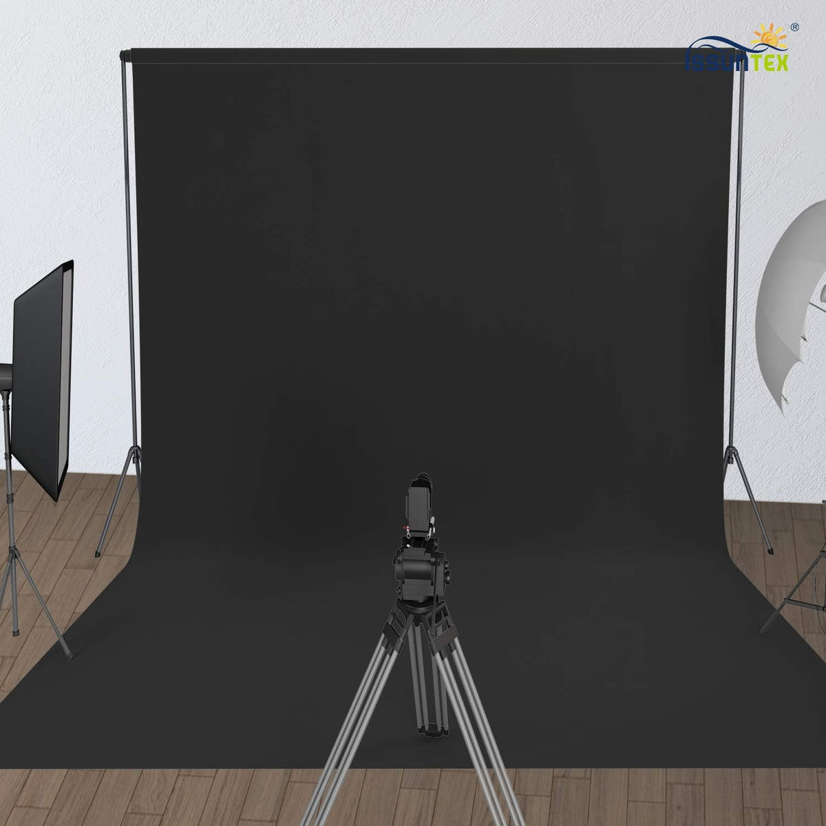 ISSUNTEX 6X9 ft Background Muslin Backdrop, Photo Studio, Collapsible High Density Screen for Video