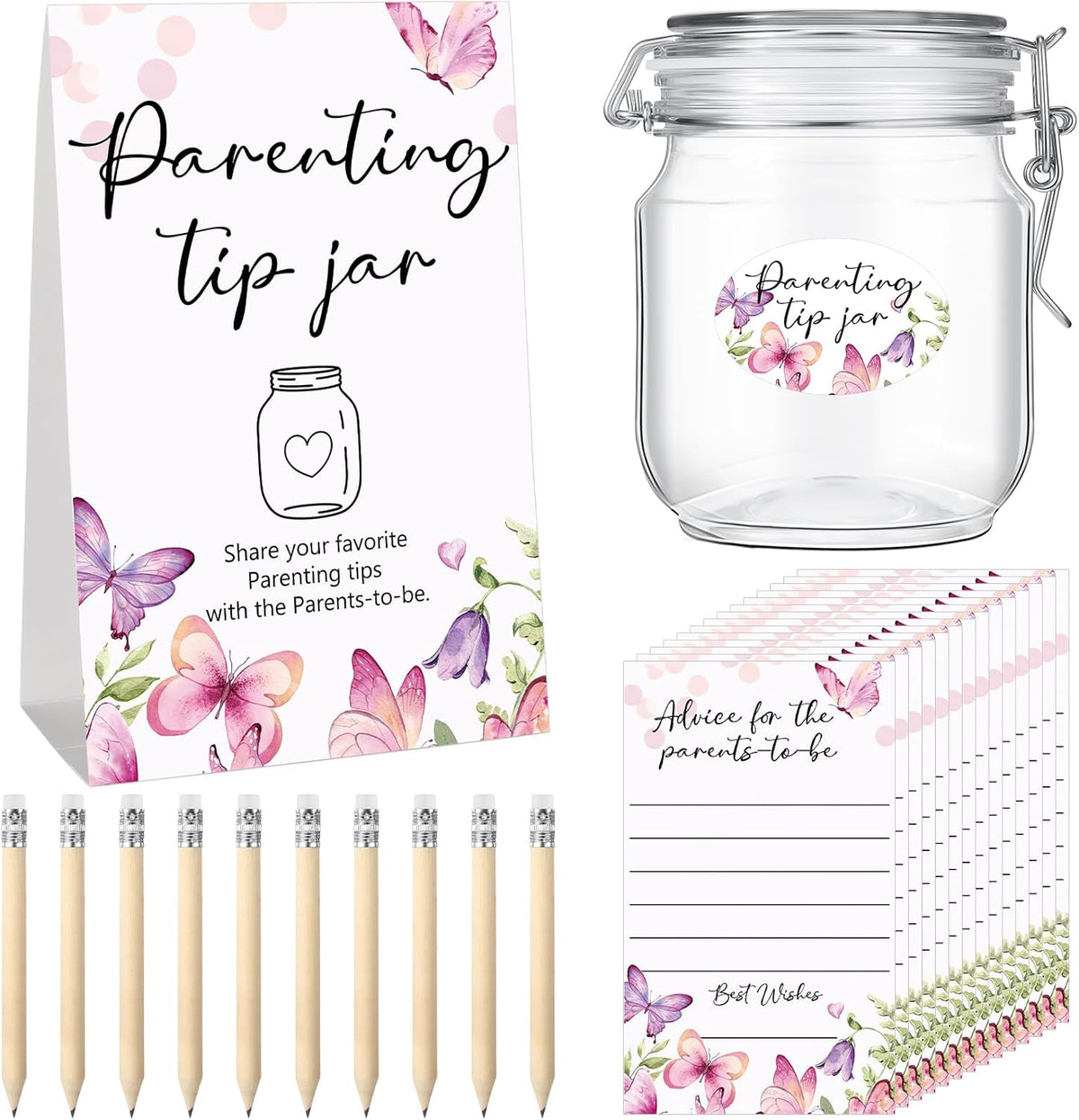 Roowest Baby Shower to Baby Advice Cards for New Parents to Be - Tip Jar Sign for New Parents 60