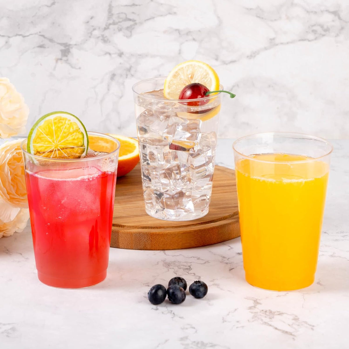 Goodluck 200PCS 12oz Clear Plastic Cups for Party, Disposable Clear Plastic Cups, Cocktail Glasses