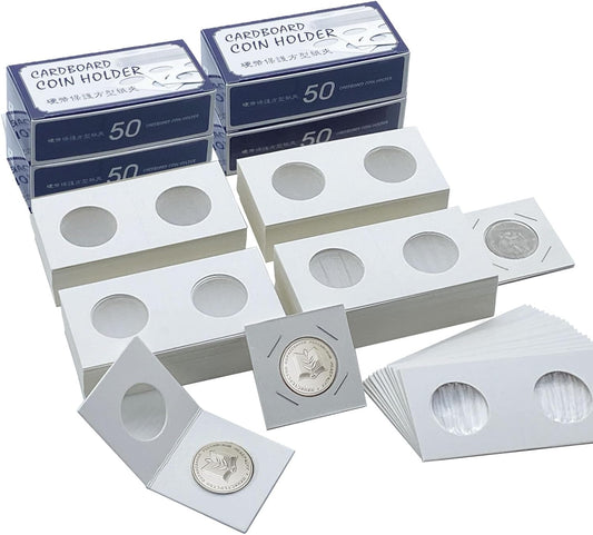 200 PCS Premium Cardboard Coin Flips 2 x 2 inch Coin Collection Supplies for Half Dollar, Mylar